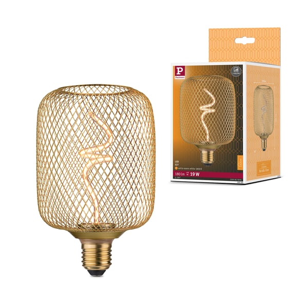 Paulmann Metallic Glow Standard 230V LED-ljuskälla Zyl E27 180lm 4W 1800K dimbar Mässing