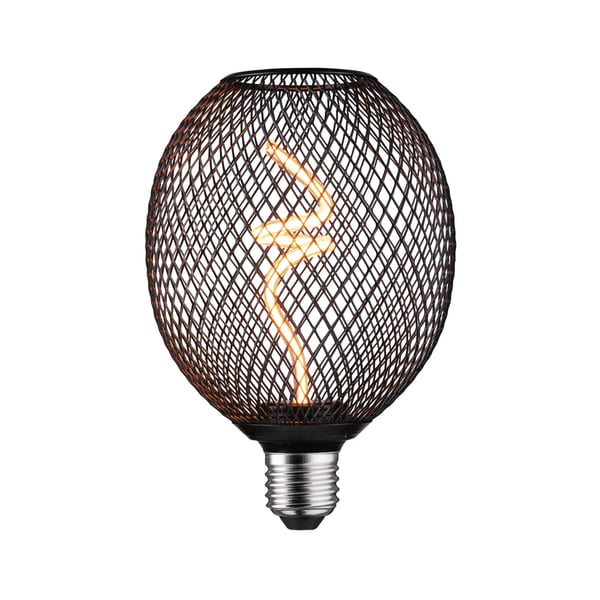 Paulmann Metallic Glow Standard 230V LED Globe E27 160lm 4W 1800K dimbar Svart