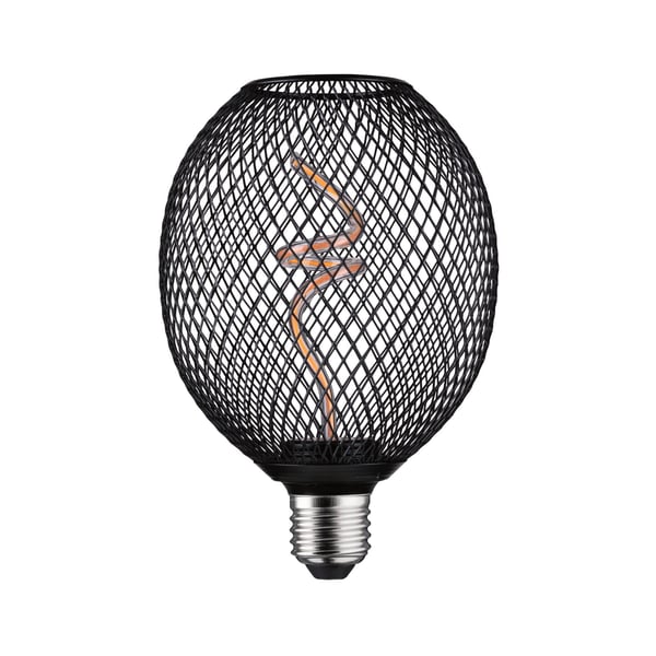 Paulmann Metallic Glow Standard 230V LED Globe E27 160lm 4W 1800K dimbar Svart