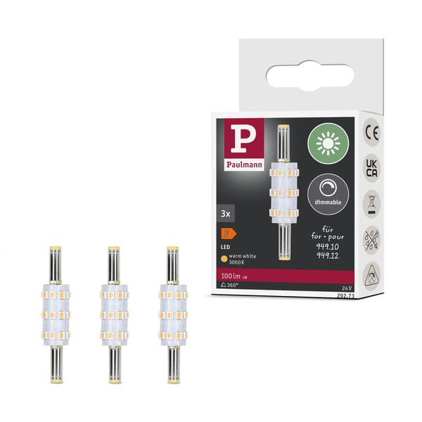 Paulmann Plug & Shine LED kontaktdon Naima Ersättningslampa Set om 3 3000K 100lm