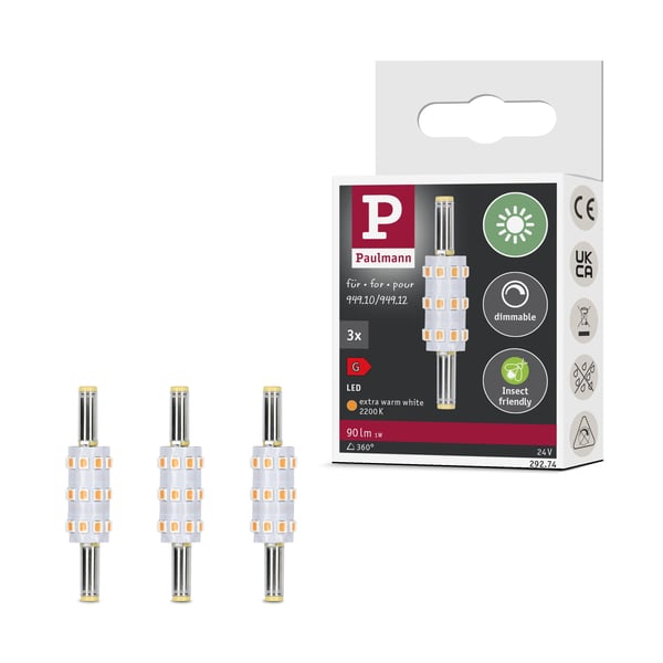 Paulmann Plug & Shine LED kontaktdon Naima Ersättningslampa Set om 3 2200K 3x90lm
