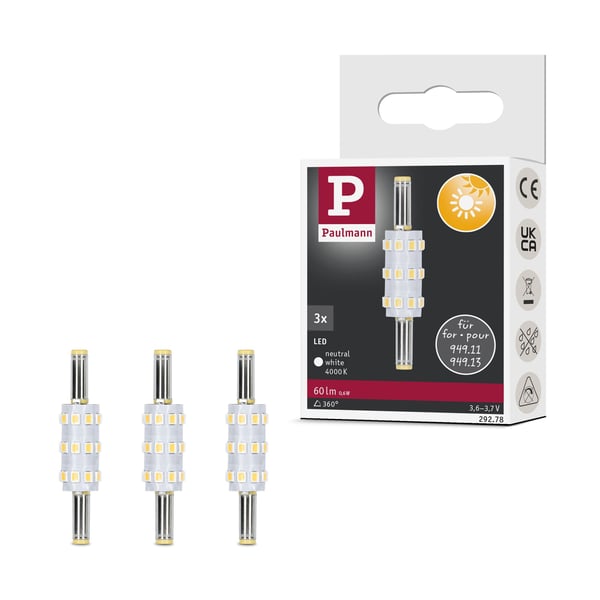 Paulmann Solenergi LED kontaktdon Taina Ersättningslampa Set om 3 4000K 60lm