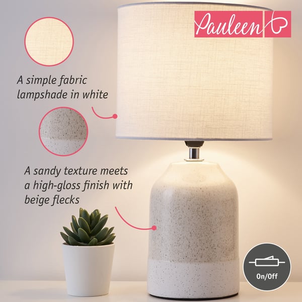 Paulmann Pauleen Bordslampa Sandy Glow E14 max. 20W Beige, Vit