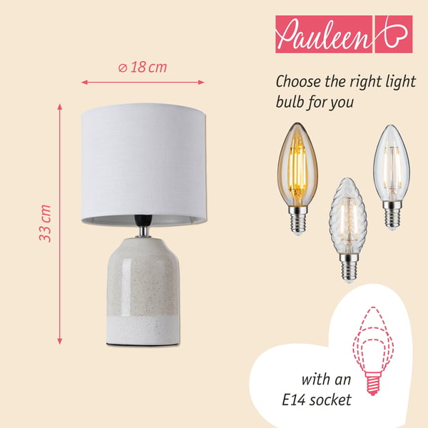 Paulmann Pauleen Bordslampa Sandy Glow E14 max. 20W Beige, Vit