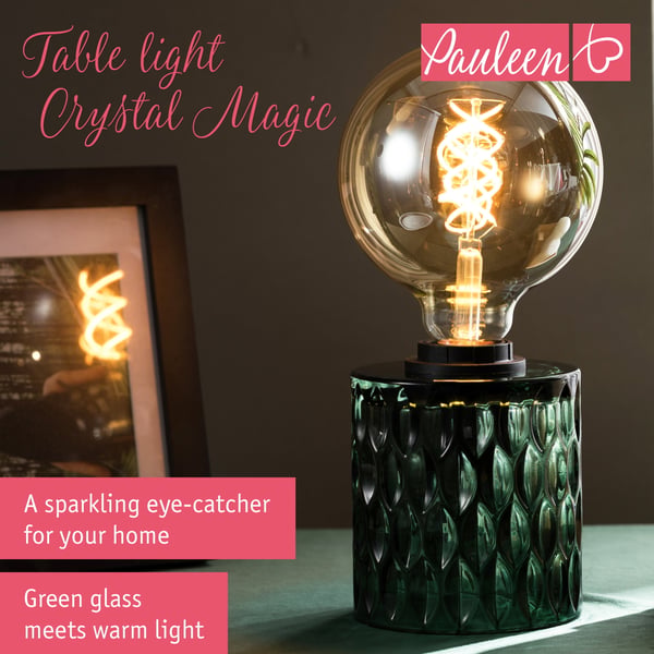 Paulmann Pauleen Bordslampa Crystal Magic E27 max. 20W Grön