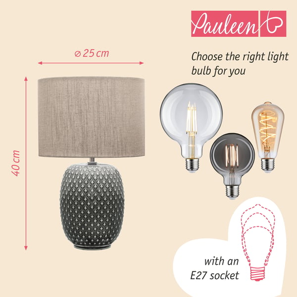 Paulmann Pauleen Bordslampa Pretty Classy E27 max. 60W Grå, Beige