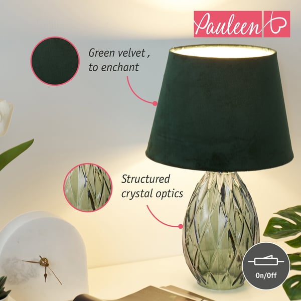 Paulmann Pauleen Bordslampa Crystal Velvet E14 max. 20W Grön