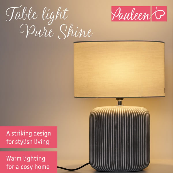 Paulmann Pauleen Bordslampa Pure Shine E14 max. 20W Ljusgrå, Grå, Vit