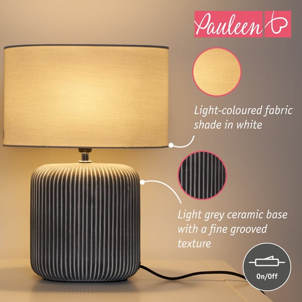 Paulmann Pauleen Bordslampa Pure Shine E14 max. 20W Ljusgrå, Grå, Vit