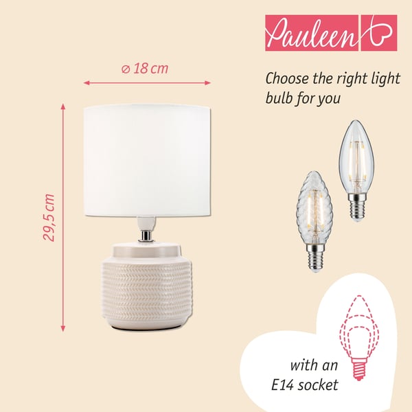 Paulmann Pauleen Bordslampa Bright Soul E14 max. 20W Beige, Vit