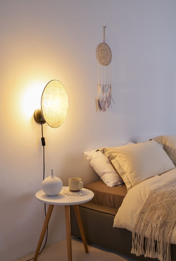 Paulmann Pauleen Vägglampa Boho Dream 255x330 mm E27 max. 20W Beige, Svart Metall, Linne