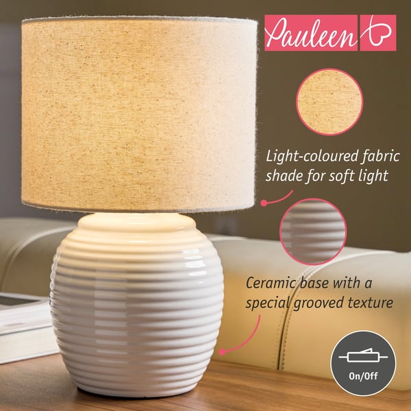 Paulmann Pauleen Bordslampa Lovely Charm E14 max. 20W Beige, Grädde