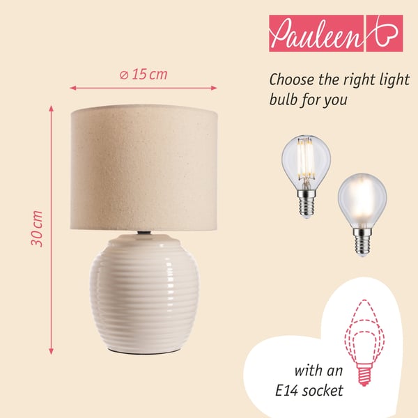 Paulmann Pauleen Bordslampa Lovely Charm E14 max. 20W Beige, Grädde