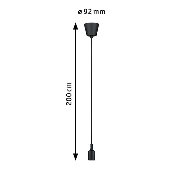 Paulmann Neordic Pendellampa Ketil Neordic E27 max. 60W Svart dimbar Silikon, Plast