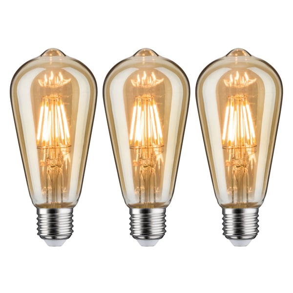 Paulmann 1879 Set LED-kolv Rustika E27 230V 3x480lm 3x6W 1700K dimmbar Gold