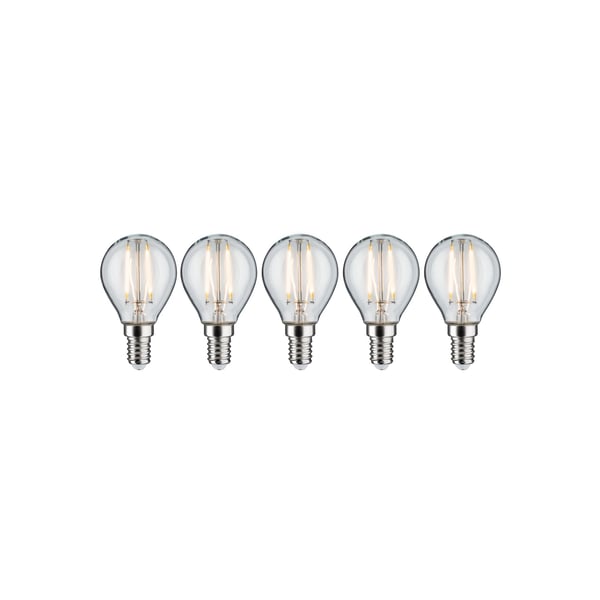 Filament 230V LED-droppe E14 5x470lm 5x4,8W 2700K dimbar Klar