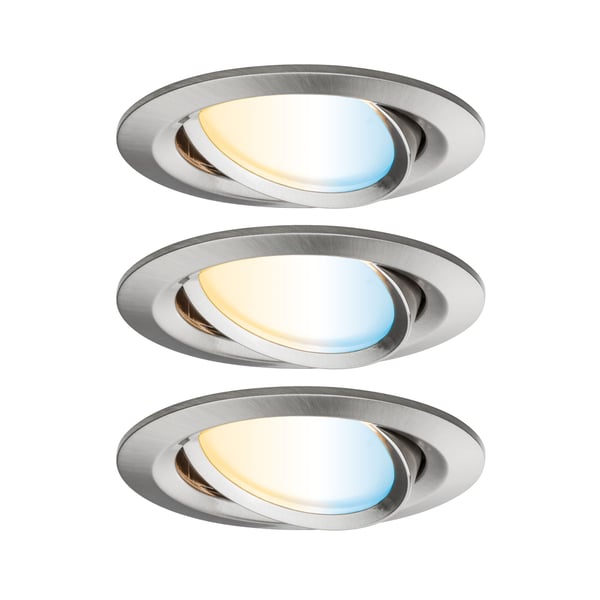 Paulmann Attraktivt prissatt startpaket Smart Home smik Gateway med väggbrytare + LED-infälld lampa Nova Plus Coin baspaket svängbar Tunable White