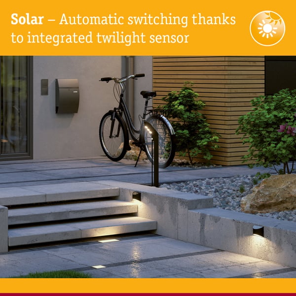 Paulmann Set Solar LED lampa för gångväg Elliot lampa IP44 3000K 3x5lm Antracit