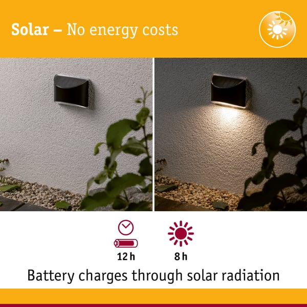Paulmann Set Solar LED lampa för trapphus Dayton lampa IP44 3000K 3x2lm Antracit