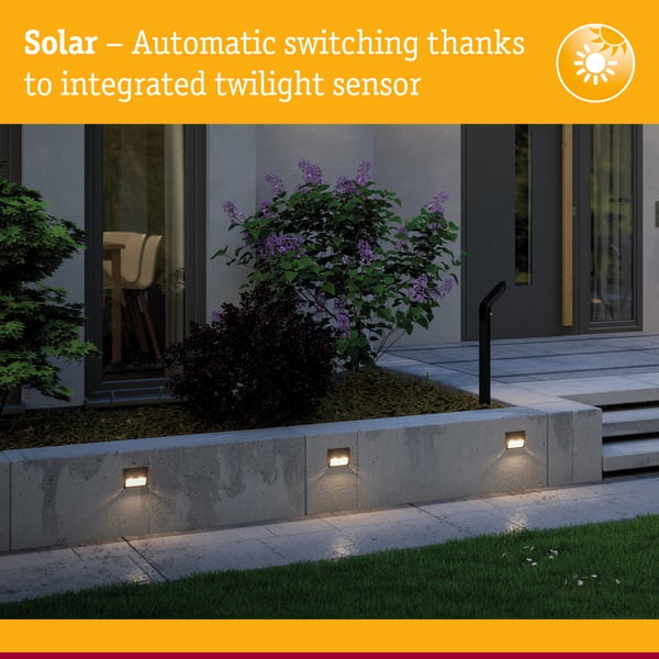 Paulmann Set Solar LED lampa för trapphus Dayton lampa IP44 3000K 3x2lm Antracit