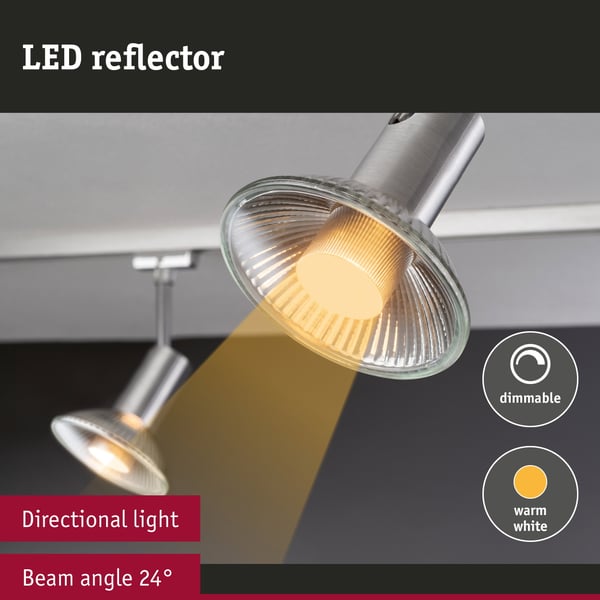 Paulmann Set Standard 230V LED-reflektor QPAR111 GU10 3x425lm 3x6,5W 2700K dimbar Silver