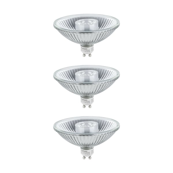 Paulmann Set Standard 230V LED-reflektor QPAR111 GU10 3x425lm 3x6,5W 2700K dimbar Silver