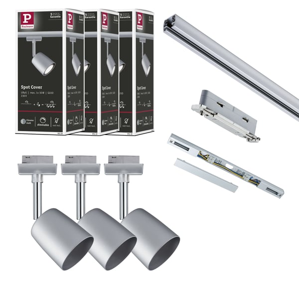 Paulmann URail Spotlight för strömskenor Cover GU10 max. 10W dimbar 230V Krom matt, Krom