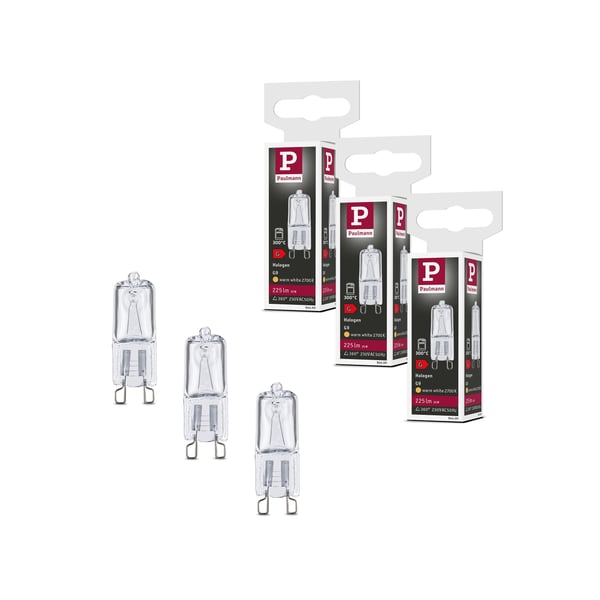 Set Halogen stiftbas Ugn G9 G9 230V 3x225lm 3x25W 2700K dimbar Klar