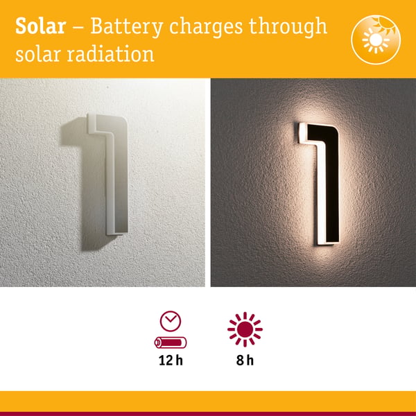 Paulmann Set Solar LED lampa för husnummer inkl. utbytbart batteri 3000K 2x6lm 2x0,2W Svart