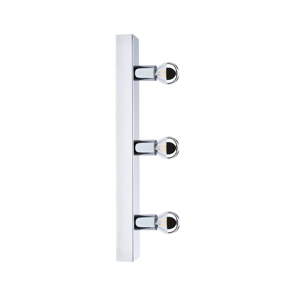Paulmann Set Spegellampa Regula II inkl. glödlampa IP44 E14 2700K 3x440lm 230V 3x4,8W dimbar Krom, Toppreflektor silver