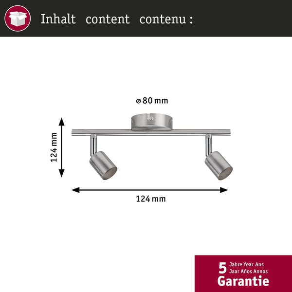Paulmann Strålkastare Carolina GU10 230V max. 2x10W dimbar Nickel matt