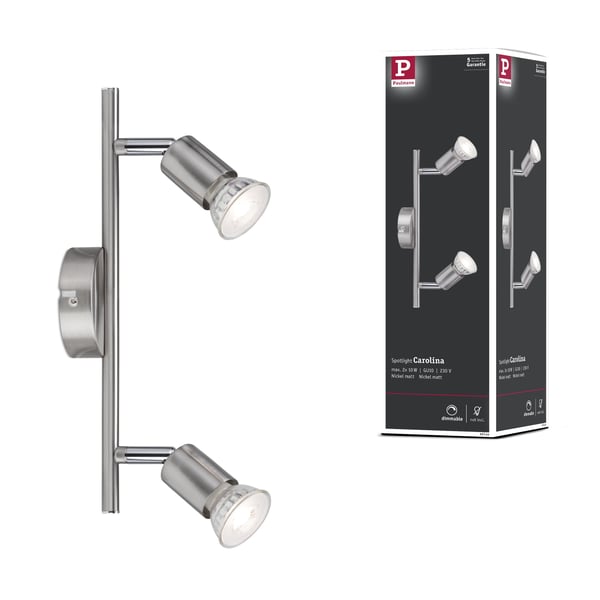 Paulmann Strålkastare Carolina GU10 230V max. 2x10W dimbar Nickel matt