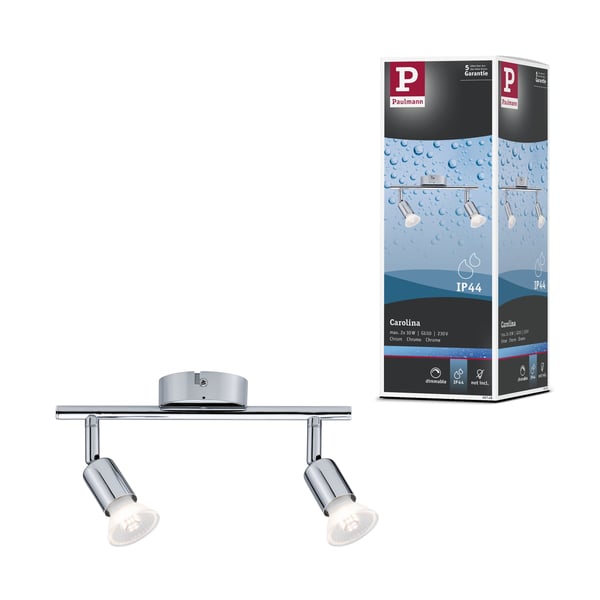 Paulmann Strålkastare Carolina IP44 GU10 230V max. 2x10W dimbar Krom