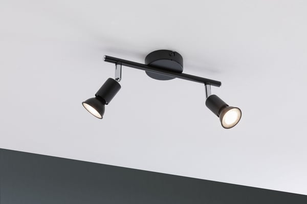 Paulmann Strålkastare Carolina IP44 GU10 230V max. 2x10W dimbar Antracit, Krom