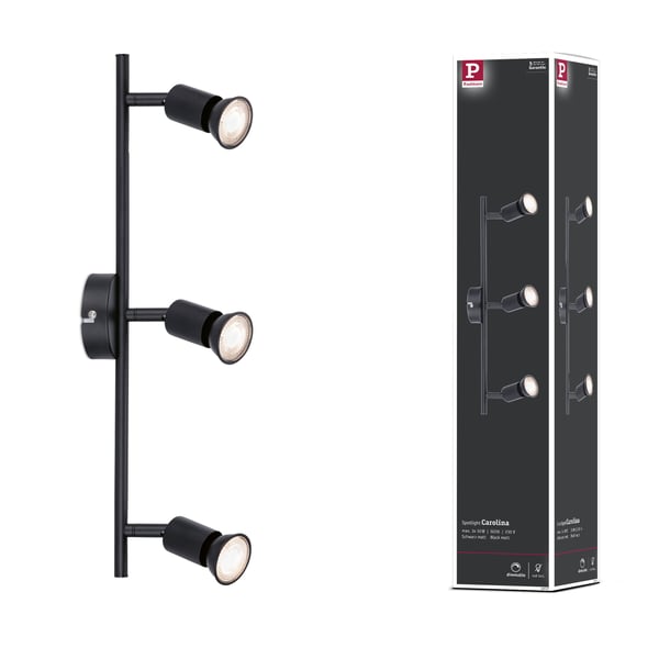 Paulmann Strålkastare Carolina GU10 230V max. 3x10W dimbar Svart matt