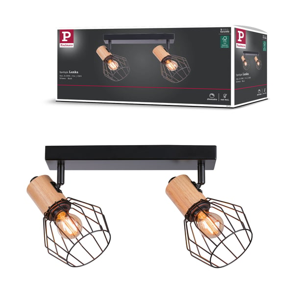 Paulmann Strålkastare Lanka E14 230V max. 2x20W dimbar Svart