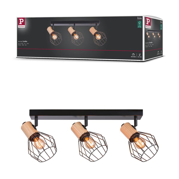 Paulmann Strålkastare Lanka E14 230V max. 3x20W dimbar Svart