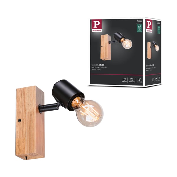 Paulmann LED strålkastare Arvid E27 230V max. 20W dimbar Svart Paulmann LED strålkastare Arvid E27 230V max. 20W dimbar Svart