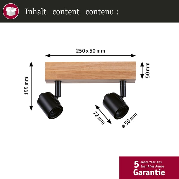 Paulmann LED strålkastare Arvid E27 230V max. 2x20W dimbar Svart