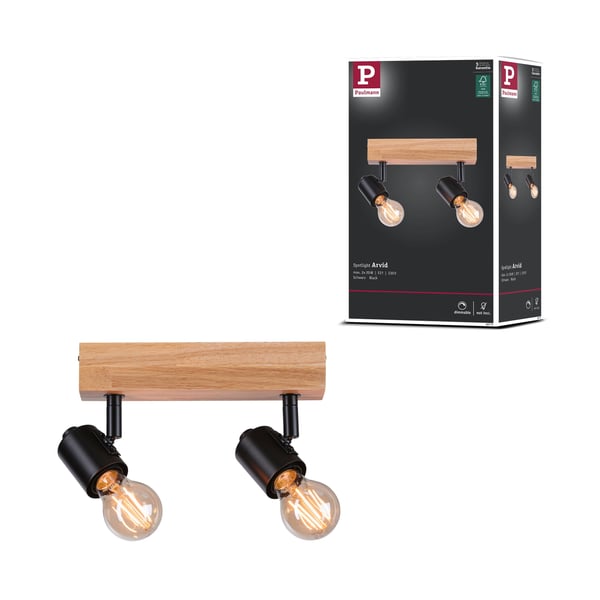 Paulmann LED strålkastare Arvid E27 230V max. 2x20W dimbar Svart