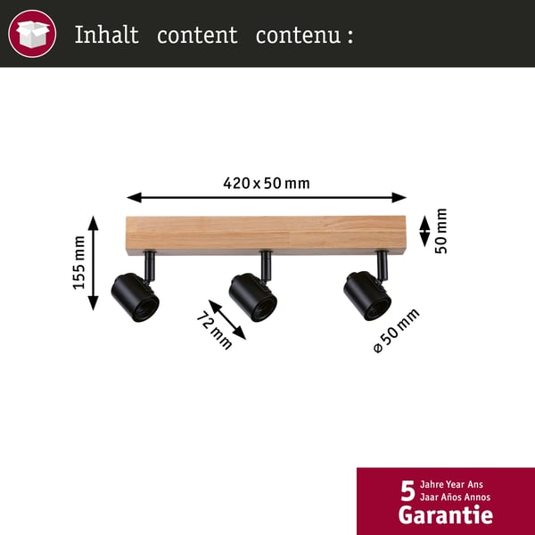 Paulmann LED strålkastare Arvid E27 230V max. 3x20W dimbar Svart