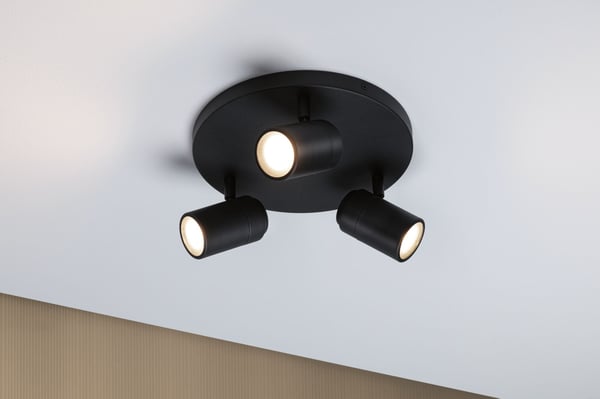 Paulmann Strålkastare Zyli IP44 GU10 230V max. 3x10W dimbar Svart matt
