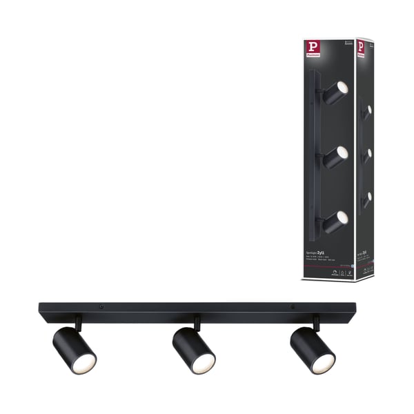 Paulmann Strålkastare Zyli IP44 GU10 230V max. 3x10W dimbar Svart matt