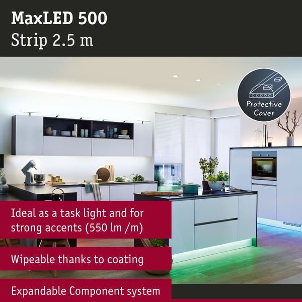 Paulmann MaxLED 500 LED remsa Enkelstripe 2,5m RGBW belagd 30W 500lm/m RGBW+