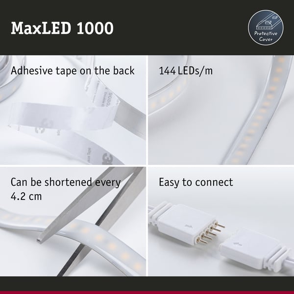 Paulmann MaxLED 1000 LED remsa Förlängning 2,5m Varmvitt belagd 29W 1100lm/m 2700K