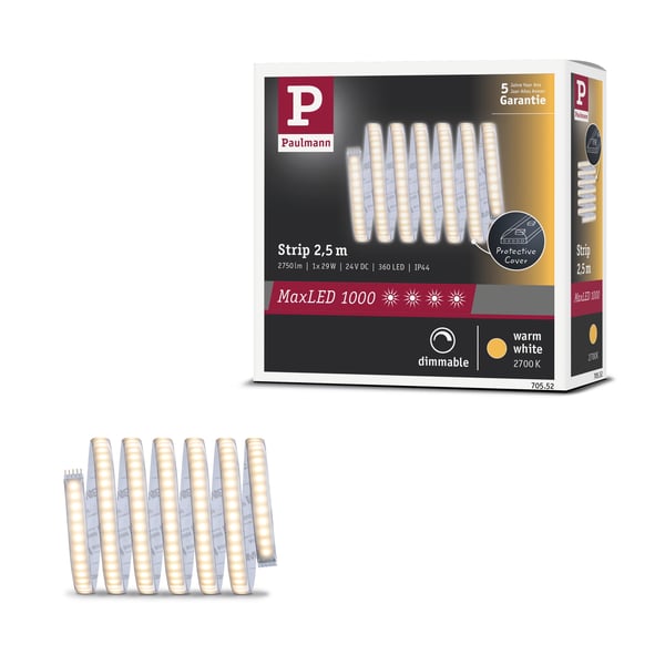 Paulmann MaxLED 1000 LED remsa Förlängning 2,5m Varmvitt belagd 29W 1100lm/m 2700K