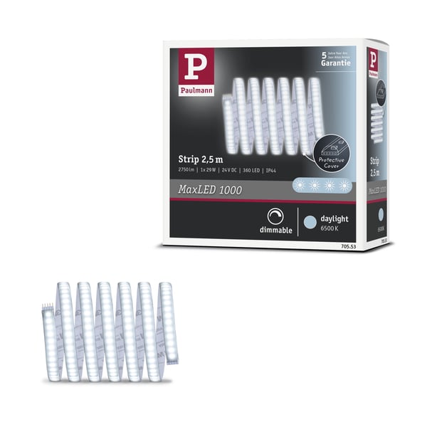 Paulmann MaxLED 1000 LED remsa Förlängning 2,5m Dagsljusvitt belagd 29W 1100lm/m 6500K