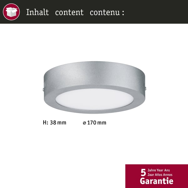 Paulmann LED panel Lunar Panel rund 170 mm 11W 760lm 3000K Krom matt