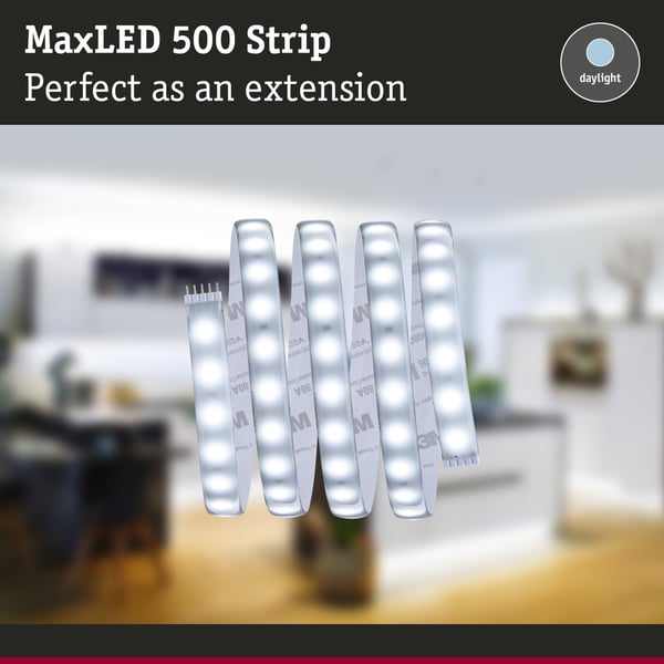 Paulmann MaxLED 500 LED remsa Enkelstripe 1m dagsljusvit belagd 6W 550lm/m 6500K