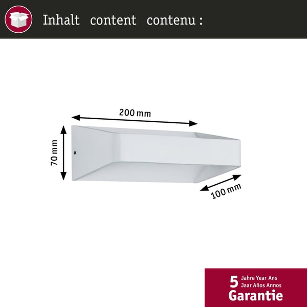 Paulmann LED vägglampa Bar 2700K 560lm 230V 5,5W Vit